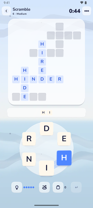 The Scramble wheel and its crossword