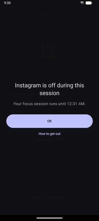 Instagram is off during this session